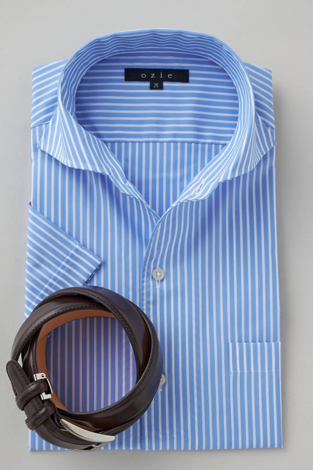 ワイシャツ・カッターシャツ・半袖 8045SS-X04F-BLUE-コーディネートイメージ