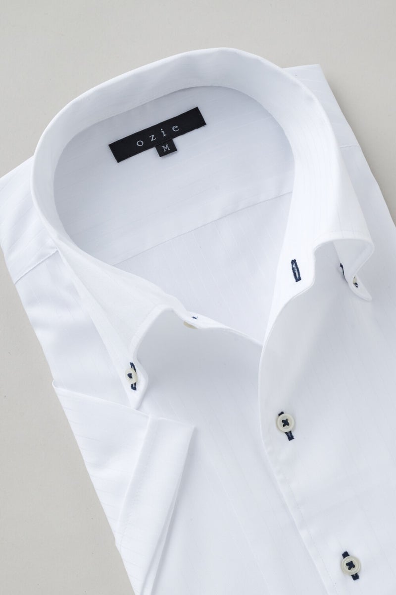 ワイシャツ・カッターシャツ・半袖 8051SS-X04B-WHITE-衿1