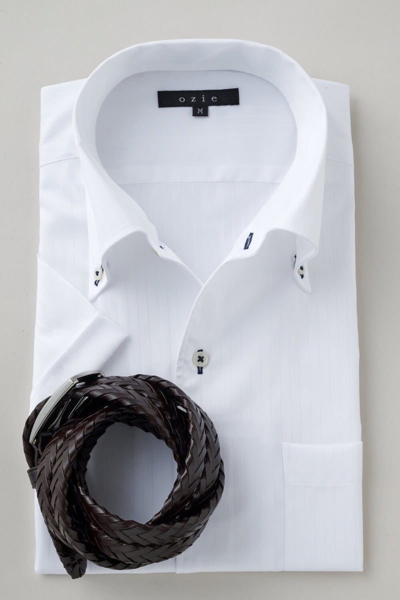 ワイシャツ・カッターシャツ・半袖 8051SS-X04B-WHITE-コーディネート