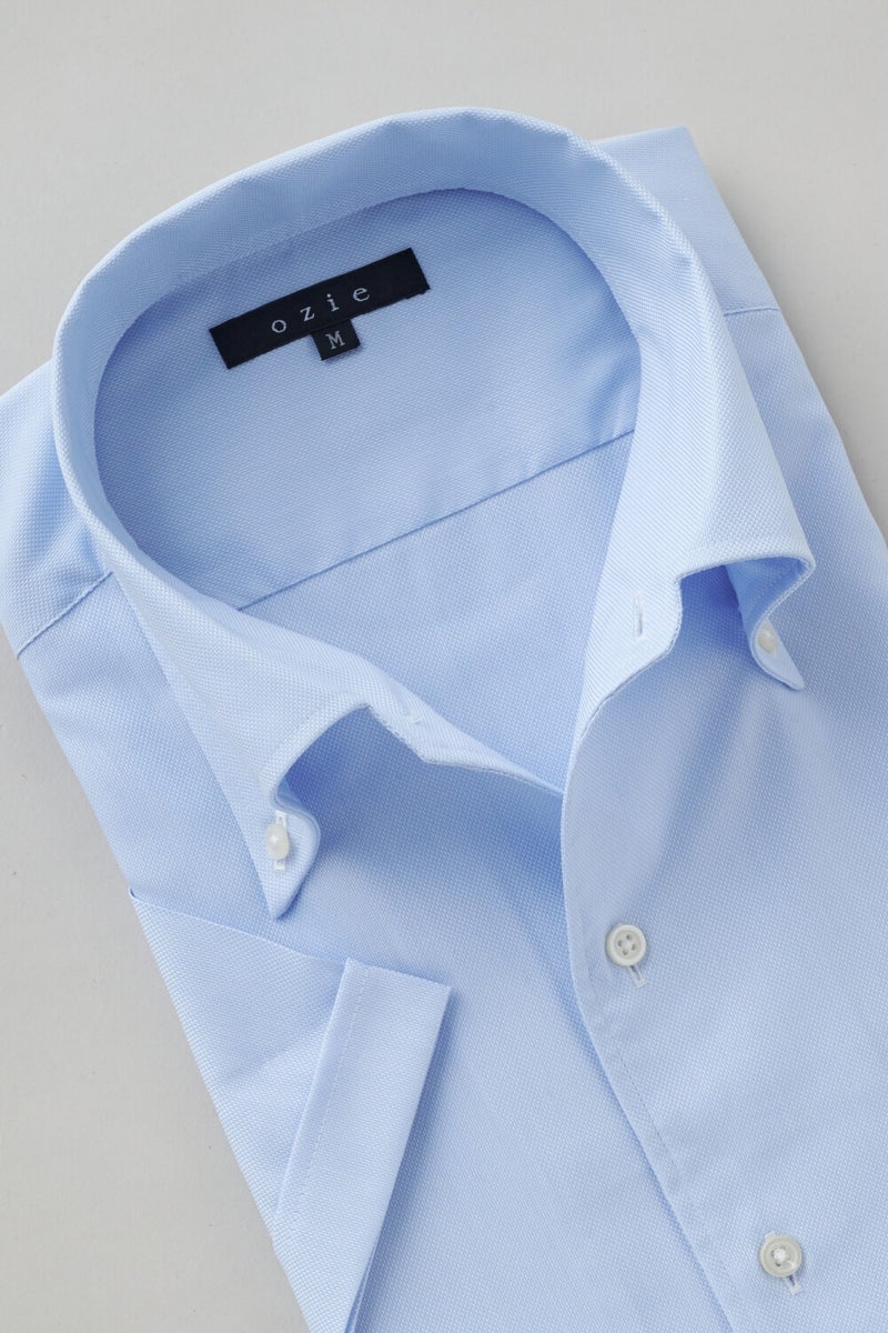 ワイシャツ・カッターシャツ・半袖 8051SS-X04C-SAX-衿1