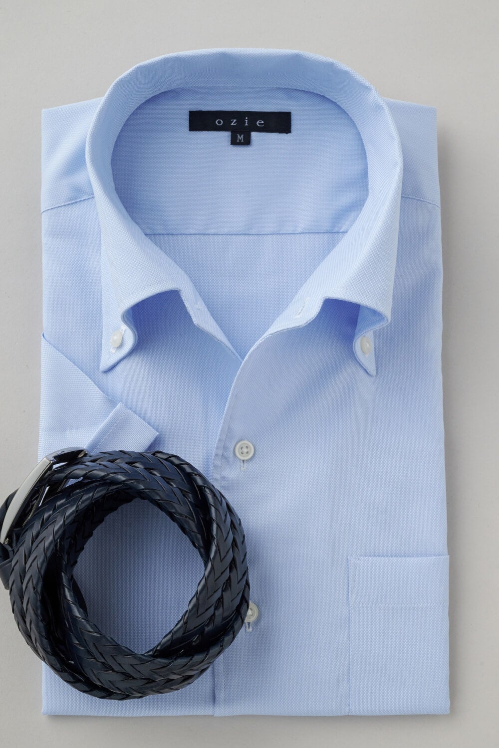 ワイシャツ・カッターシャツ・半袖 8051SS-X04C-SAX-コーディネート