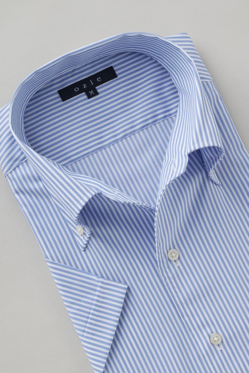 ワイシャツ・カッターシャツ・半袖 8051SS-X04E-SAX-衿1