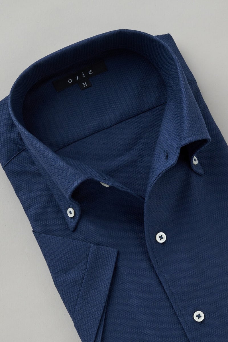 ワイシャツ・カッターシャツ・半袖 8051SS-X04G-NAVY-衿1