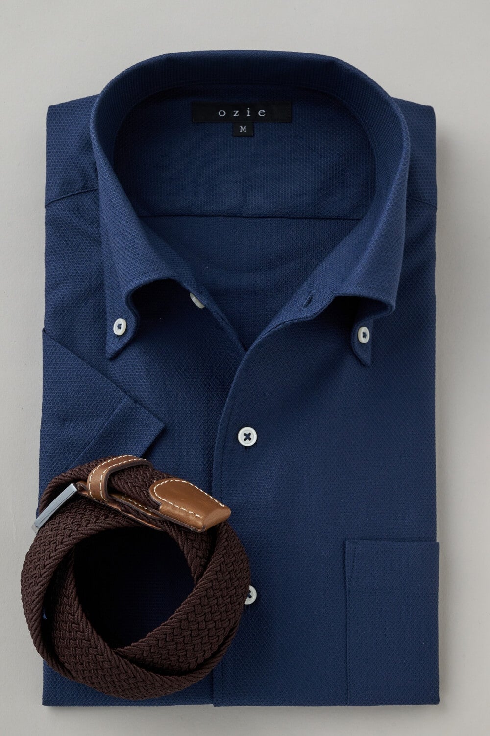 ワイシャツ・カッターシャツ・半袖 8051SS-X04G-NAVY-コーディネート