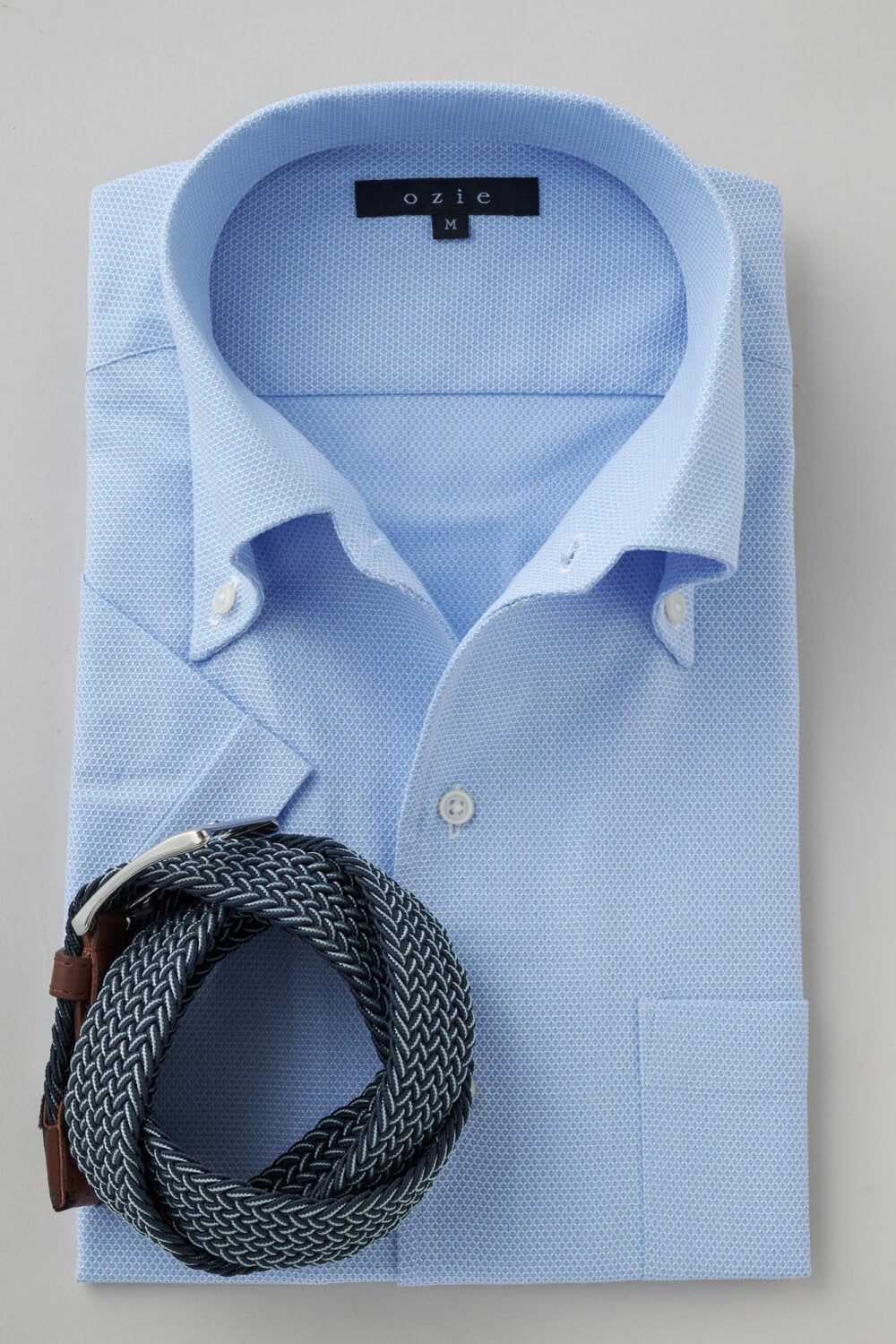 ワイシャツ・カッターシャツ・半袖 8051SS-X04H-SAX-コーディネート