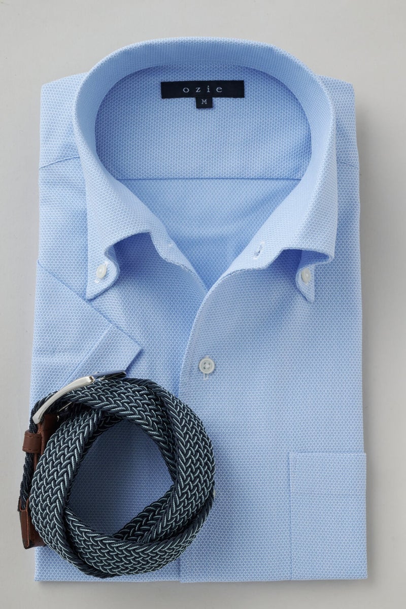 ワイシャツ・カッターシャツ・半袖 8051SS-X04H-SAX-コーディネート