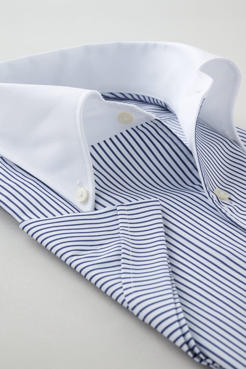 ワイシャツ・カッターシャツ・半袖 8051SSCL-X04A-NVY-衿2