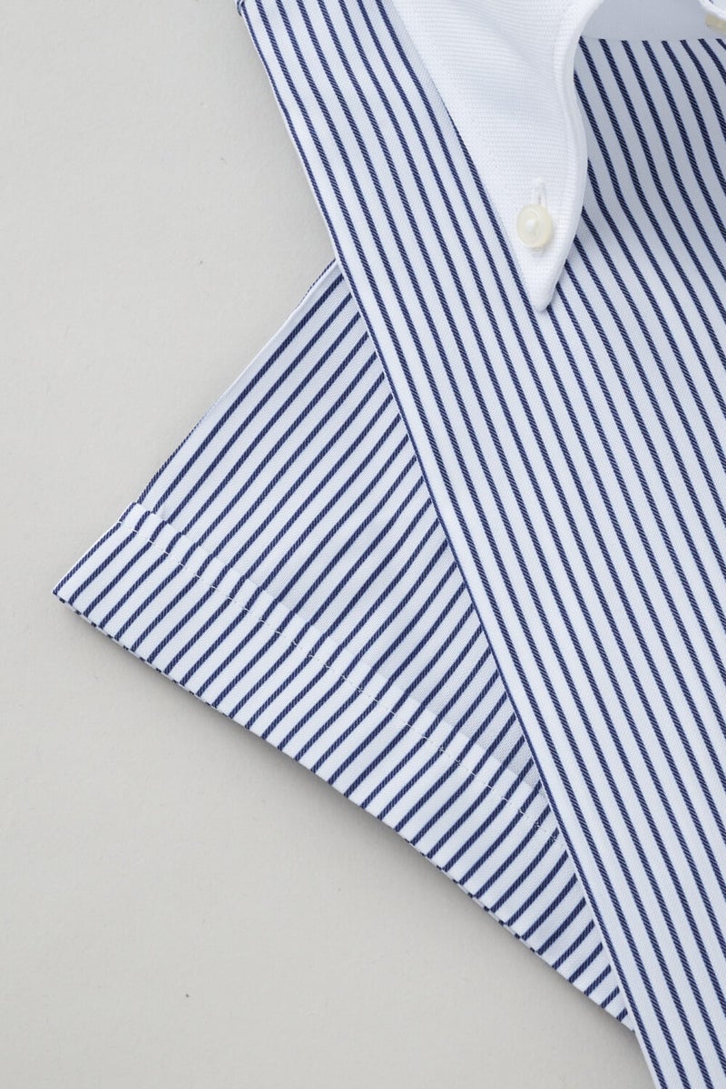 ワイシャツ・カッターシャツ・半袖 8051SSCL-X04A-NVY-カフス