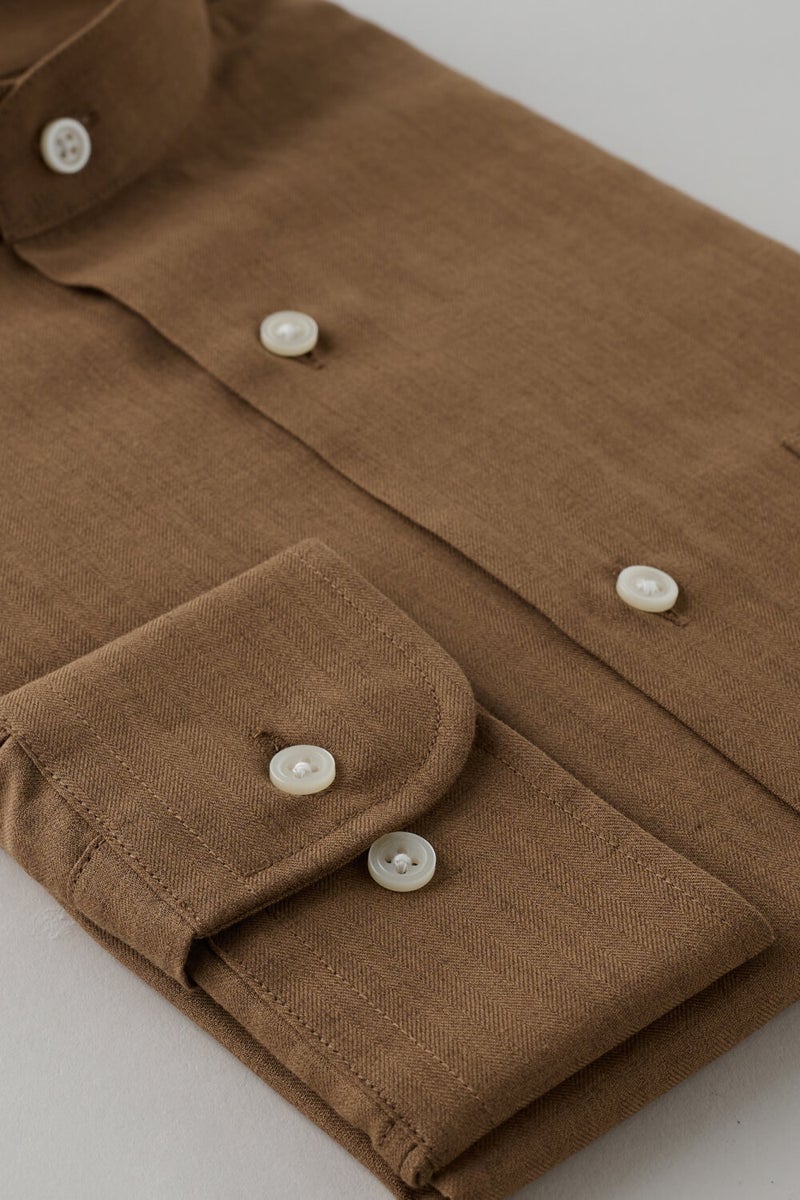 ワイシャツ 8063-X09E-BROWN-カフス